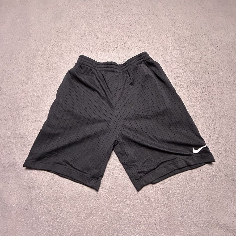 Nike Dri-Fit Mesh Shorts Boys Size 7 Black Athletic Activewear Swoosh